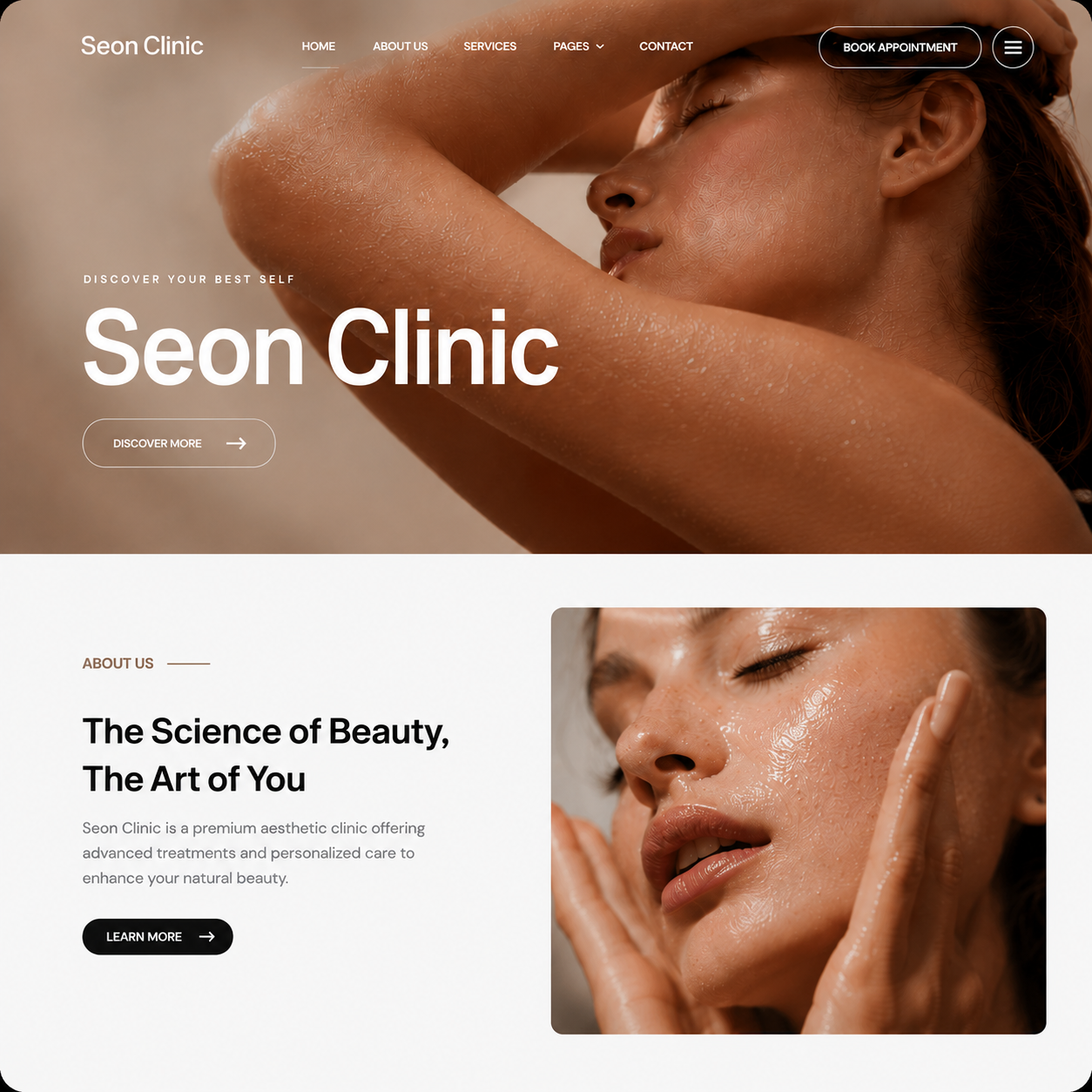 نمونه کار Seon Clinic - وب‌سایت کلینیک زیبایی و درمان پوست